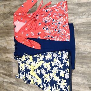 Dress bundle sz8 Med Limited Lands End Kim Rogers Wrap Dress Sheath Bow …